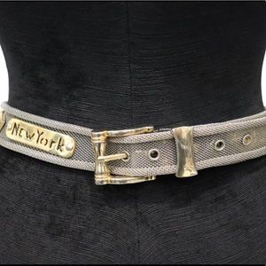 Vintage “CITIES“ 1990s Silver/ Gold Metal Mesh Vintage Belt
